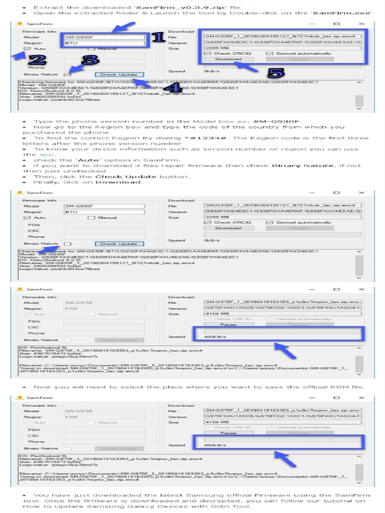 SamFirm Tool - Download Samsung Firmware Update | PDF