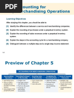 Accounting For Merchandising Operations: Learning Objectives