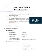 Lesson Plan in T. L. E .6 Home Economics: Objectives