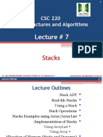 CSC 220 Data Structures and Algorithms: Lecture # 7