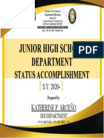 Junior High School Department: Status Accomplishment