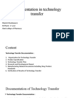 Documentation in Technology Transfer