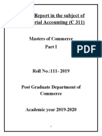Project Report in The Subject of Managerial Accounting (C 311)
