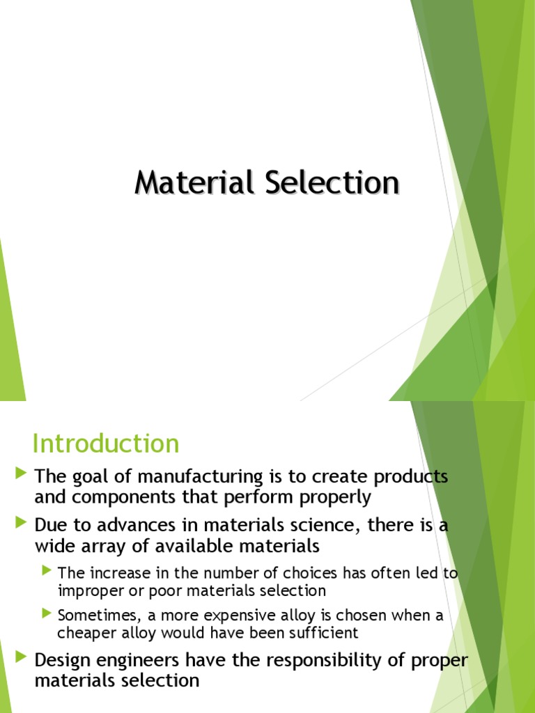 Effective Material Selection Strategies | PDF | Strength Of Materials ...