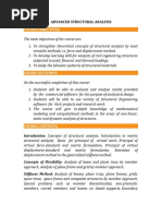 ADVANCED STRUCTURAL ANALYSIS