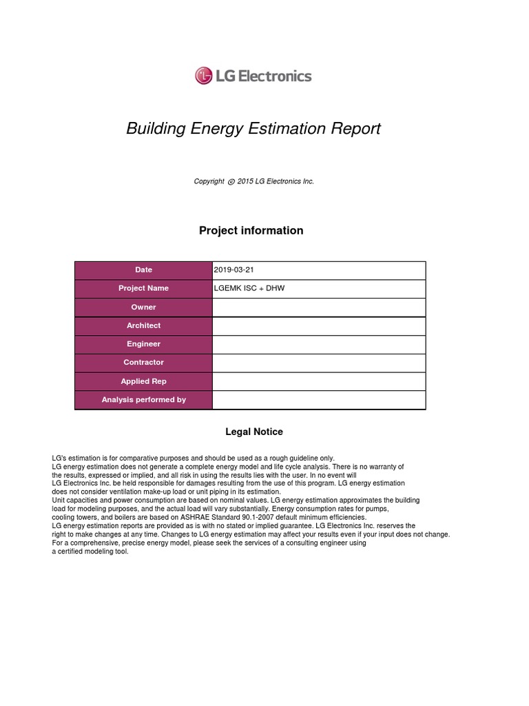 Building Energy Estimation Report: Project Information | PDF | Water ...