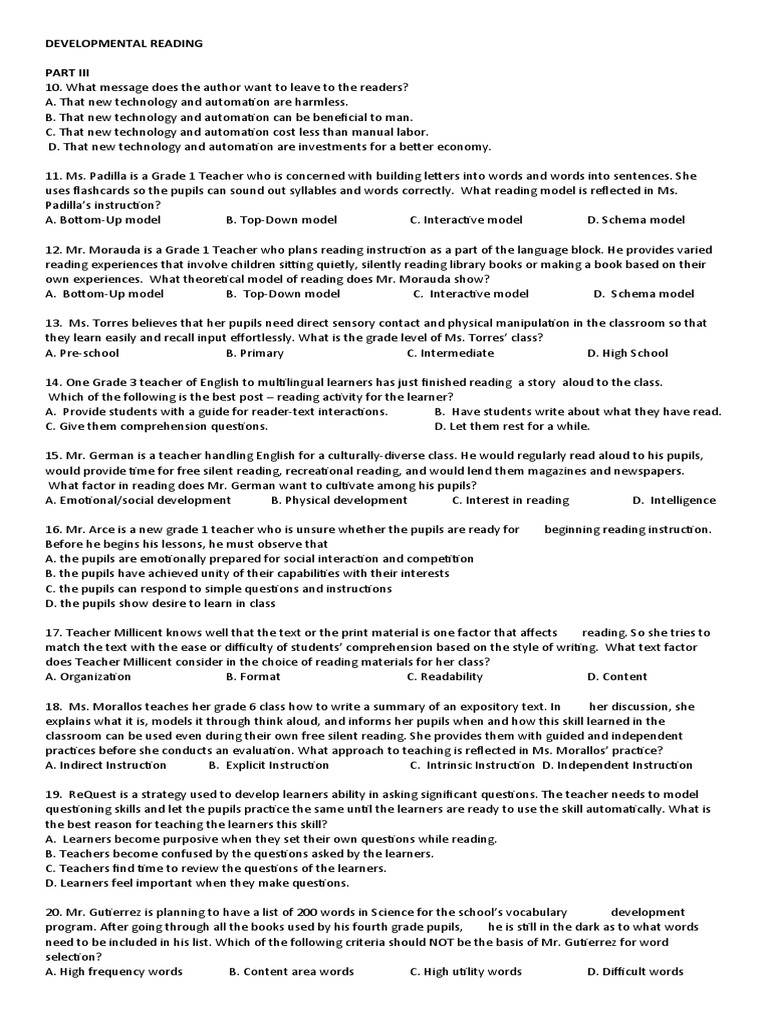 Reading Instruction Models in Grade 1 | PDF | Reading Comprehension ...