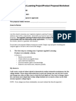 Carter Pike: Capstone Applied Learning Project/Product Proposal Worksheet