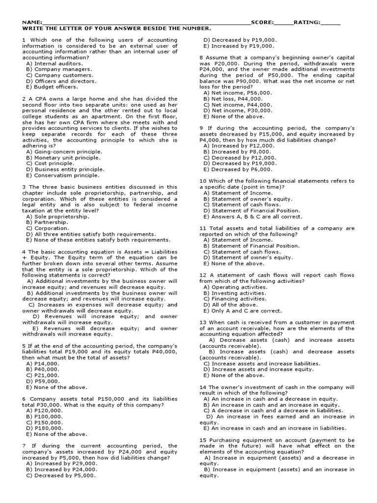 BASIC ACCOUNTING MULTIPLE CHOICE QUESTIONS AND ANSWERS PDF FREE DOWNLOAD 2022 intelligence overview