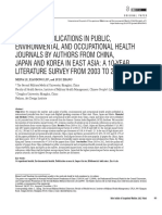 Scientific Publications in Public, Environmental and Occupational Health Journals by Authors From China, Japan and Korea in East Asia: A 10-Year Literature Survey From 2003 To 2012