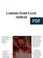 Contents Front Cover Analysis