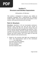 Section 2: Structure and Written Expressions: Directions: Questions 1-15 Are Incomplete Sentences