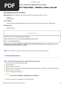 C0033-02-Right Front Tone Wheel - General Signal Failure: When Monitored and Set Conditions