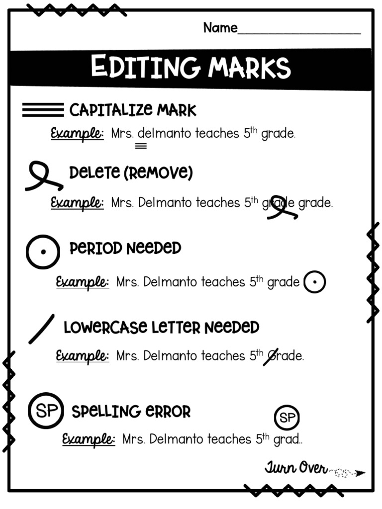 Editing Marks for Language Activities | PDF | Text | Writing
