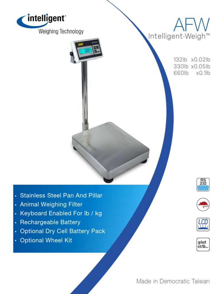 Intelligent-Weigh AFW-F132 Heavy Duty Bench Scale 132# Capacity