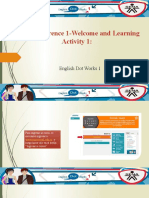 Web Conference 1-Welcome and Learning Activity 1:: English Dot Works 1