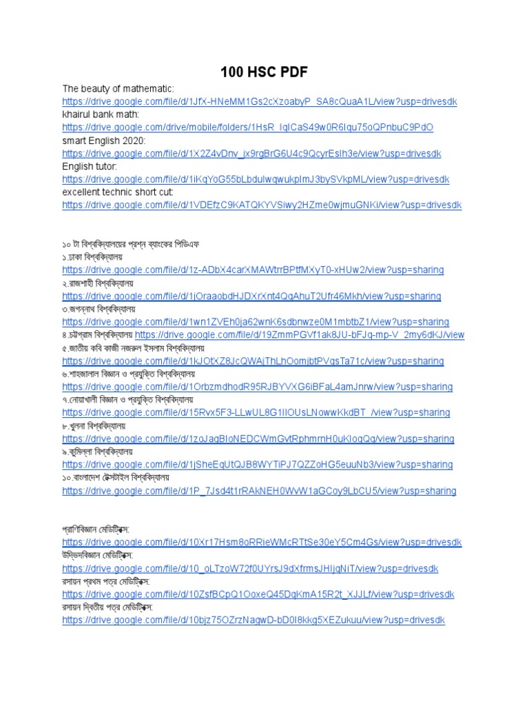100 HSC PDF | PDF