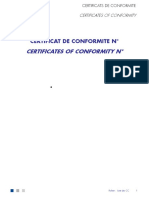 Certificates of Conformity N°: Certificat de Conformite N°