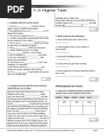 Units 1 - 4 Basic Test Units 1-3 Higher Test: Vocabulary