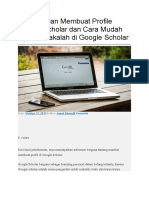 Pengalaman Membuat Profile Google Scholar Dan Cara Mudah Upload Makalah Di Google