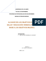 Alcance de Los Objetivos de La Salud y Educacion Venezolana (En Base A Los Objetivos Milenio)