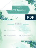 Fresh Watercolor Green Leaf PPT Templates