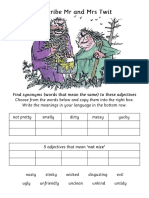 Describe MR and Mrs Twit - 10 Synonyms