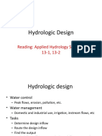 Hydrologic Design: Reading: Applied Hydrology Sections 13-1, 13-2