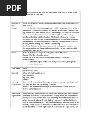 shared reading lesson plan