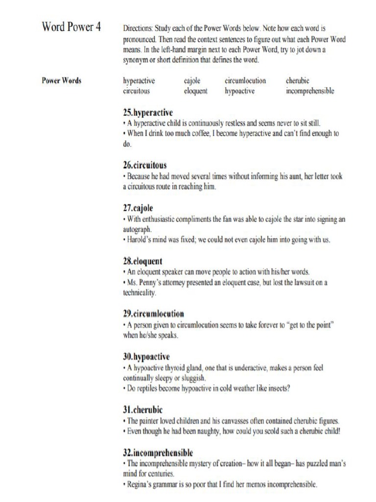 Charles Powell - Power Words LIst 4 | PDF
