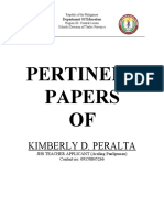 Pertinent Papers OF: Kimberly D. Peralta