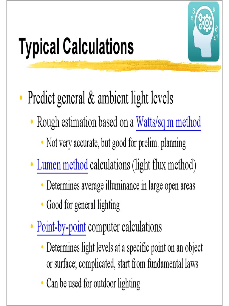 Lighting Calculation 17 | PDF