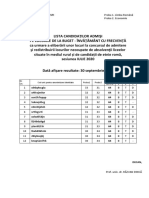 Rezultate 30 Sept 2020-Taxă - 12 Stud La Buget GDPR