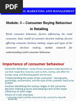 Module: 3 - Consumer Buying Behaviour in Retailing: Fsd2025 - Retail Marketing and Management