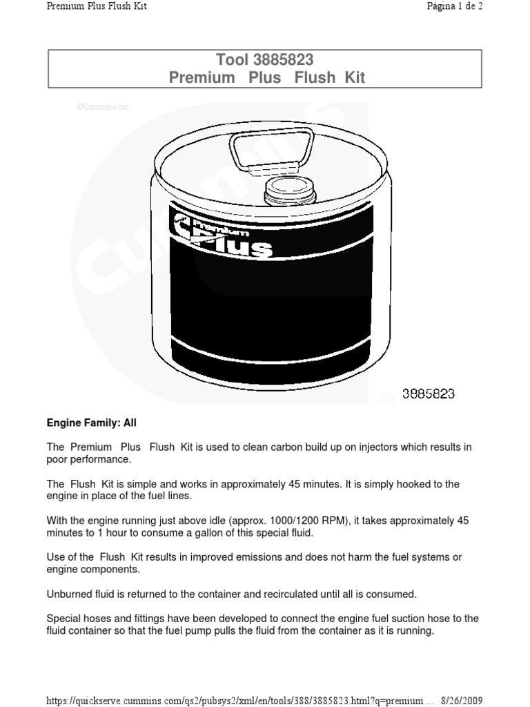 Tool 3885823 Premium Plus Flush Kit Engine Family All PDF