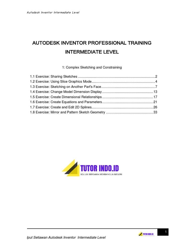 Autodesk Inventor Intermediate Level - English | PDF | Dialog Box ...