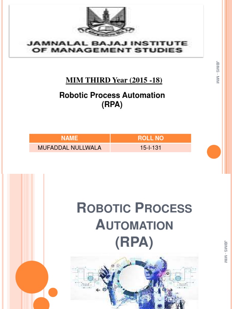 Overview of Robotic Process Automation | PDF | Automation | Computer ...