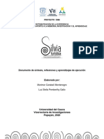 Documento de Síntesis, Reflexiones y Aprendizajes Ejecución Silvia Turística