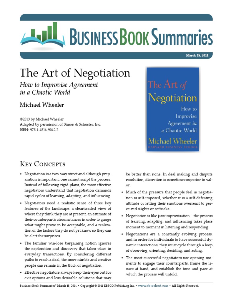The Art of Negotiation | PDF | Negotiation | Human Nature