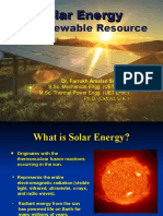 As Renewable Resource: Solar Energy