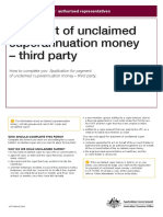 Payment of Unclaimed Superannuation Money - Third Party: Instructions and Form For Authorised Representatives