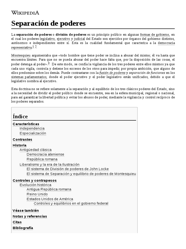 Separación de Poderes en Democracias | PDF | Republica Romana ...