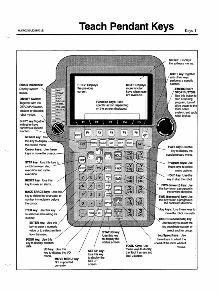 Teach Pendant Keys PDF