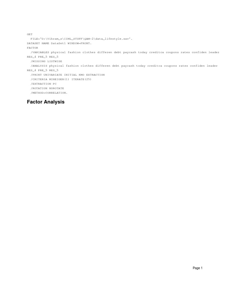 Factor Analysis | PDF | Principal Component Analysis | Interest
