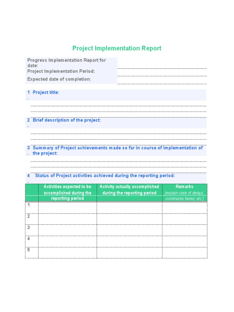 Project Implementation Status Report | PDF