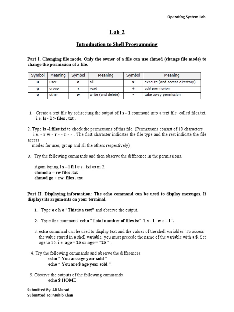 Introduction To Shell Programming: Operating System Lab | PDF | Command ...
