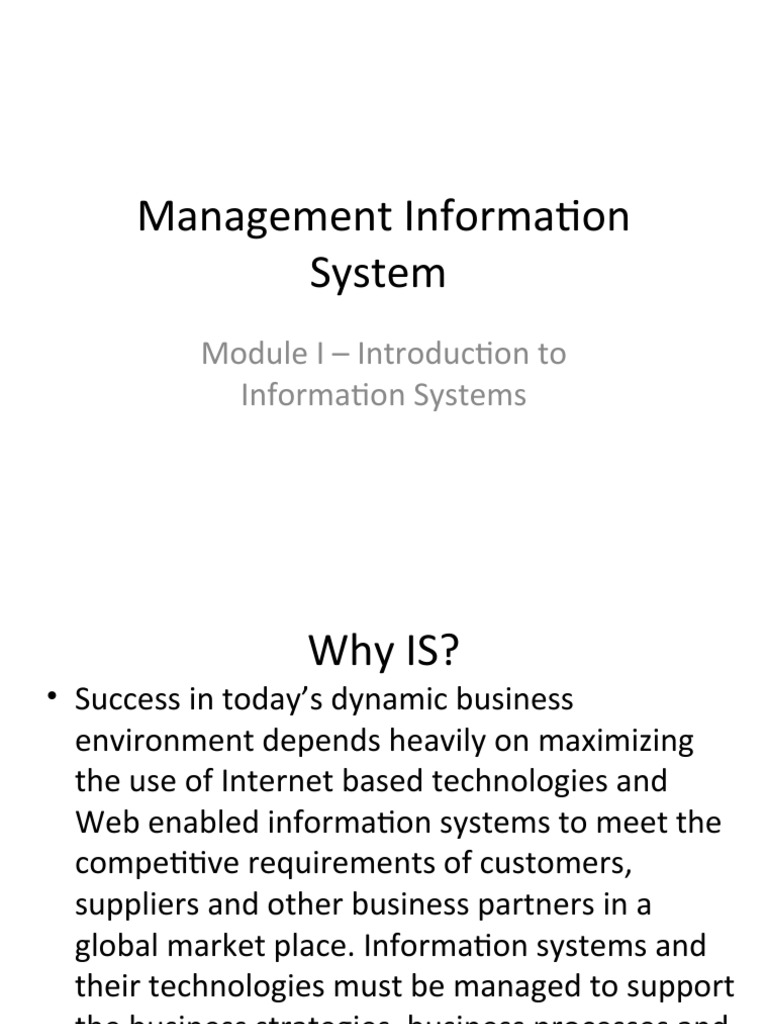 Management Information System Module I Introduction To Information