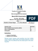 Data management and analysis mock exam questions