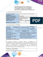 Guía de actividades  - Tarea 4-Diseñar un plan de Mejoramiento Institucional