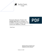 Kinematics/Dynamics Analysis of a SolidWorks Designed Spatial Robot Arm